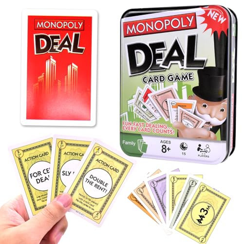 MIFKLMV Brettspiel - Monopol-y Kartenspiel, Schnelles Spiel, Reisespiel, Für Familien und Kinder ab 7 Jahren