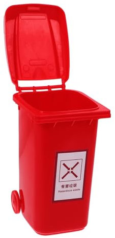LABRIMP Garbage Can Lid Office Trash Can Mini Trash Can Desktop Waste Bin Mini Vehicle Garbage Bin Hanging Small Trash Hanging Trash Recycling Bin Toy Desk Curbside Trash Bin Door Red Pp