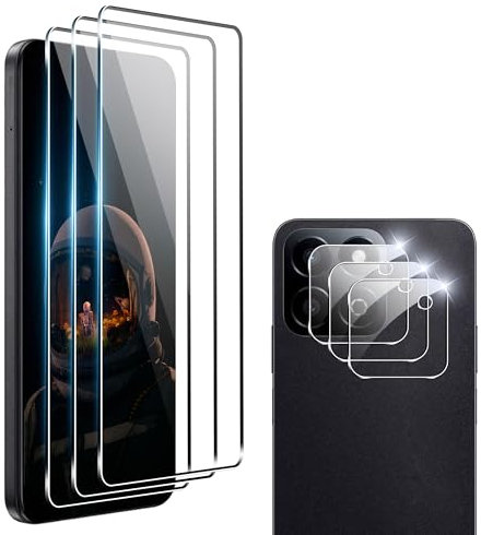 zZjoOoj Lot de 3 + 3 films de protection d'écran en verre trempé pour Honor 200 Smart 5G, dureté 9H, sans bulles