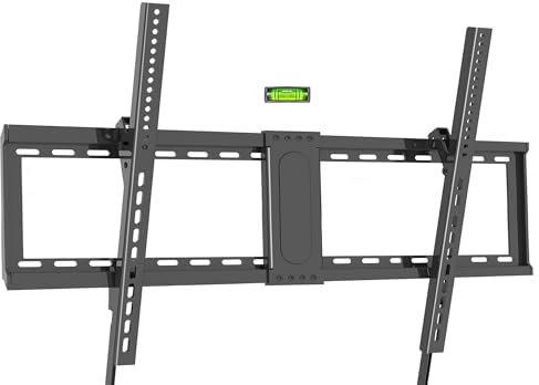 XINLEI Tilt TV Wall Bracket for Most 37”-90” Screens, Max Capacity 75kg, Universal Slim Tilting Flat TV Wall Mount with Quick Release Straps, Max VESA 600x400mm