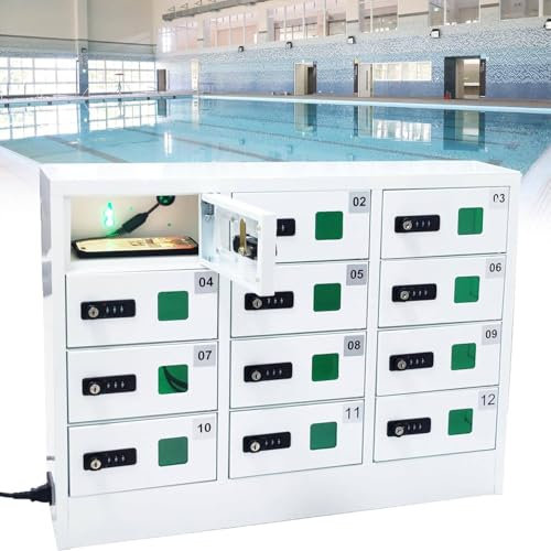DHMYDPDZ Mobile Phone Charging Lockers, Password Lock Box, Wall Mounted Phone Locker Box, Freestanding Cell Phones Storage Box for Office School