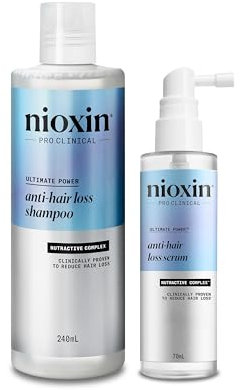 Nioxin Anti-Hair Loss Bundle: Haarwachstum stärken & Haarausfall reduzieren – Shampoo & Leave-In Pflege mit Koffein & Niacinamid für dünner werdendes Haar – Shampoo 240ml & Serum 70ml
