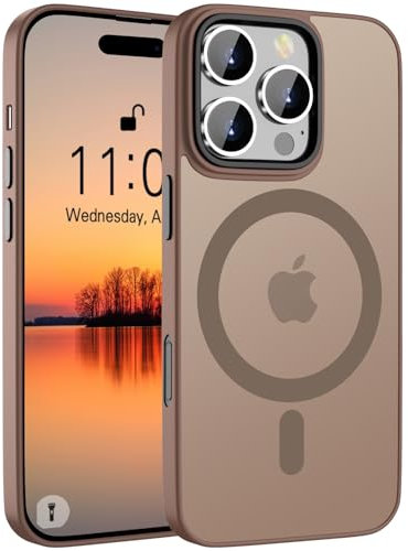 Andwing für iPhone 16 Pro Hülle Magnetisch [Kompatibel mit MagSafe] Matt Anti-Fingerprint Schutzhülle – Stoßfest Militärstandard (MIL-STD-810G), Ultradünn & rutschfest für iPhone 16 Pro-Wüstensand