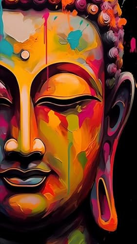 ARTGOTO Peinture par Numero Adulte Grand Format,40x70cm Peinture par Numéro Adulte Bouddha Zen A,Paint by Numbers for Adults pour Décoration Murale(Sans Cadre)
