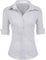 HOTOUCH Blouses for Women Cotton Fitted Shirt Ladies 3/4 Sleeve Office Shirts Short Sleeve Blouse Button Down V-Neck Tops Grey M