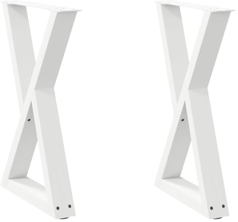 vidaXL Dining Table Legs 2 pcs White 60x(72-73.3) cm Steel