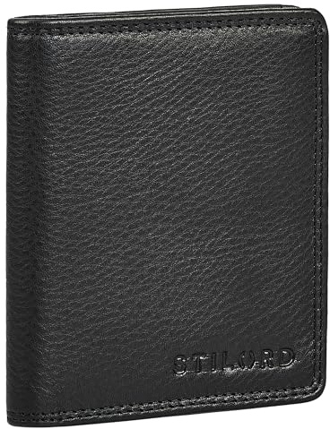 STILORD Knox Ledergeldbörse Männer Echtleder - Große Wiener Kombibörse Münzgeldbörse Brieftasche Herren Groß im Hochformat Geldbeutel mit vielen Kartenfächern RFID Schutz Farbe:schwarz