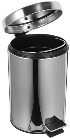 Ciieeo Poubelle à Pédale en Acier Inoxydable 30L Ronde Couvercle Basculant Cuisine Salle de Bain Design Pratique