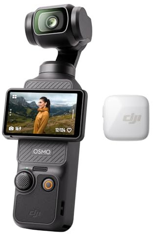 DJI Osmo Pocket 3 + émetteur Mic Mini (Blanc Arctique), caméra de vlogging, Microphone sans Fil, Audio de Haute qualité, OsmoAudio, Annulation Active du Bruit, Limite Automatique