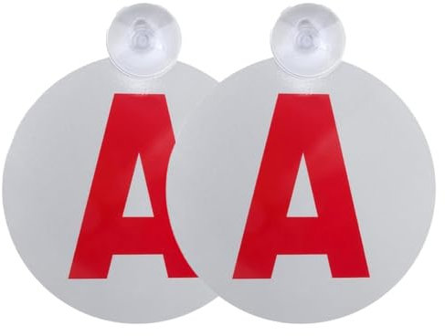 NHQZ 2 Stück Sticker, Reflektierender Autoaufkleber mit Saugnapf, Newbie Autoaufkleber, Rot A, Ø 15cm, Sticker für Anhänger, Bus, Landmaschine, Wohnwagen