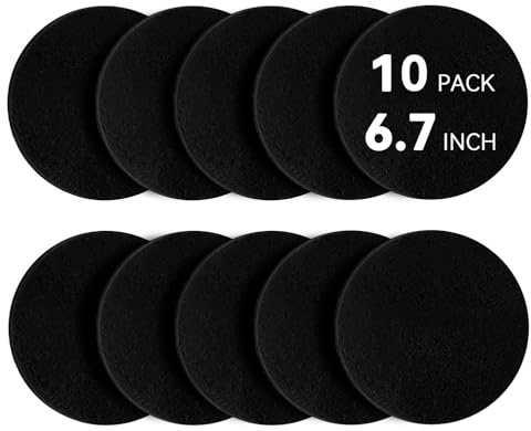 Buoauha 10 Pack Charcoal Filters for Compost Bucket, Compost Filters for Countertop Bin, Odor-Absorbing Activated Charcoal Replacement for Kitchen Compost Bins, 6.7 Inch