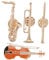 COLLBATH 4 Pièces Broches Musicales Vintage de Pins Forme de Guitare Saxophone et Badges Élégants pour Amateurs de Musique et Événements Spéciaux