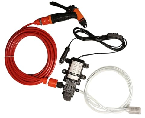 Kustimantu Hidrolavadora para Coche - Hidrolimpiadora Eléctrica - Eléctrico Portátil 12V para Neumático Preparación Recubrimiento Auto Rueda
