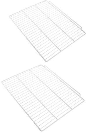 Gefrierschrankregal mit Drahtgitter, 2 Stück, Weiß | Kunststoffbeschichteter Stahl, Ventilierte Ausführung, Einfache Montage, für Gefrierschrank und Kühlschrank
