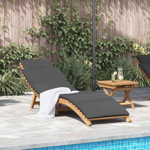 INLIFE Transat Gris foncé 188 x 55 x 59 cm Bois de Teck Solide