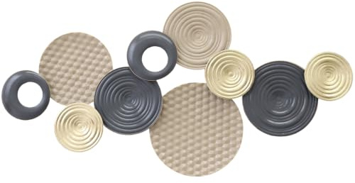 HOMCOM Wanddeko Metallbild mit 3D Abstraktes Design, Wohnzimmer-Kunst | Moderne Wandbild, Wandskulptur, Wanddekoration, für Schlafzimmer