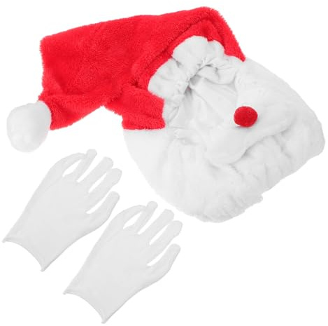 PENIKOKO Weihnachtsmann Helmüberzug für Motorradhelm Elastische Farbbeständige Helmbezug Mütze in Rot Weiß Festliche Motorradhelm Dekoration für Biker und Rollerfahrer