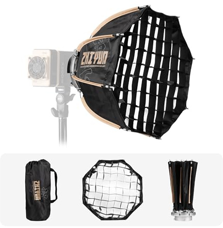 ZHIYUN Softbox ottagonale 40D Bowens Mount | Molus G-Series B-Series ZHIYUN X200, sgancio rapido con griglia a nido d'ape per registrazione video, studio fotografico