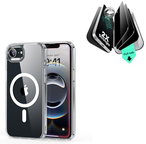 ESR für iPhone 17e/16e Hülle und Panzerglas 3 Stück 9H Härte, vollflächig gehärtetes Glas mit UltraFit Tray