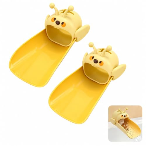 2 Pezzi Prolunga Rubinetto in Silicone, Estensore Rubinetto per Lavandino, Prolunga Rubinetto per Bagno e Cucina, Accessorio Rubinetto Giallo