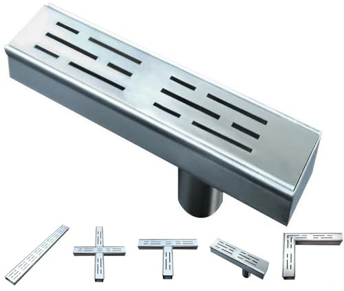 Estrecha Canaleta Desagüe con Cubierta de Rejilla, Robusto Acoplable Drenaje de Zanjas, Acero Inoxidable 304 Canaleta Agua, Kit de Drenaje para Entrada，Terraza，Patio(Sealed drain,70 X 30 mm)