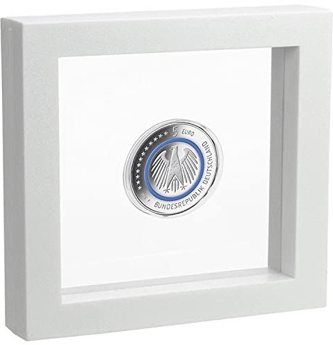 SAFE 4500 Schweberahmen weiß 13x13 cm - Münzrahmen - Objektrahmen - Münzständer 3D Rahmen weiß für Deine Münzen