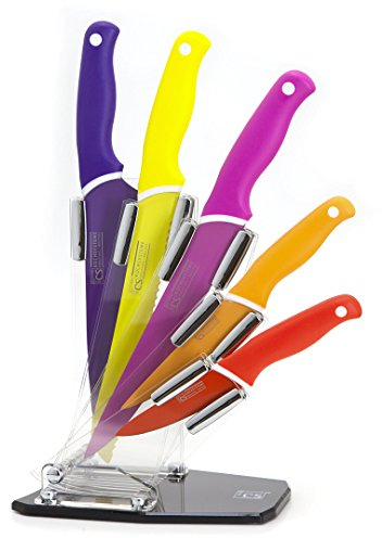 Küchenmesser SET Messer Antihaft Klingen Messerblock Acrylglas