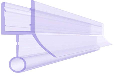 BIJON Duschdichtung 6mm - 110cm Duschtür-Dichtung mit Balg für Duschkabine, Dichtung Dusche Glastür, Duschkabinen-Dichtung, Duschlippendichtung, Duschwand, Gummilippe, DU01