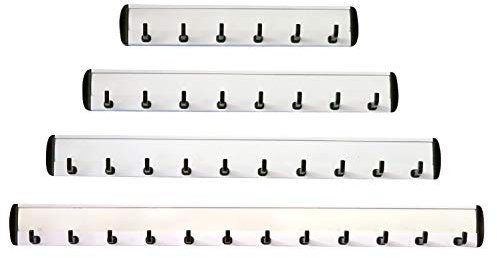 Kunststoff Schlüsselleiste-Hakenleiste-mit 6, 8, 10, od. 12 Haken-Stabile Garderobenleiste-Schlüsselbrett (446-3 -315 x 35 mm mit 10 Haken)