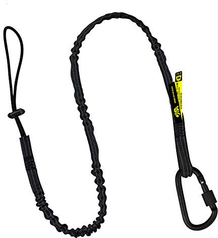 BearTOOLS Long Reach Extended Tool Safety Lanyard – Safety Fall Protection – Aluminium Screw Lock – Twin Locking Attachments - Ultra-Sturdy (Black 1PK)