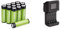 Amazon Basics AA Rechargeable Batteries 2000mAh (12-Pack) Pre-charged & Intelligent Digital Battery Charger for 4 AA, AAA