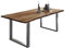 SAM Esszimmertisch 160 x 85 cm Mephisto, Baumkantentisch nussbaumfarben, Akazienholz massiv, U-Gestell aus Metall Silber