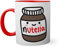 Nutella Jar Happy And Shy Tasse innen und am Henkel rot außen weiß Mug 330ml