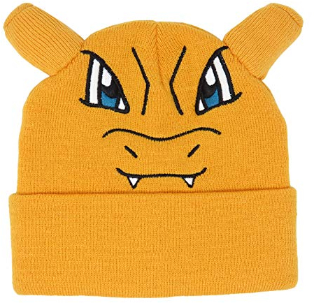Bioworld Pokemon Charizard bestickte Beanie-Mütze, Einheitsgröße, Orange