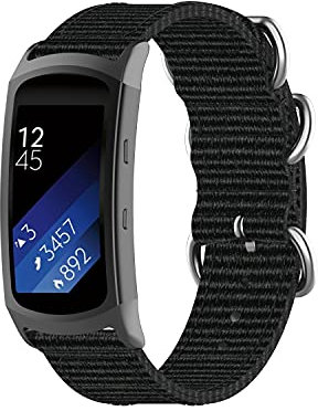 Cinturini per Orologi Gear Fit 2 SM-R360,Cintura Ricambio,Cinturino Sostitutivo Fabric Canvas per Cinturino Sportivo Cinturino Armband per Samsung Galaxy Gear Fit 2/Gear Fit 2 Pro SM-R365 (nero)