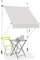 RELAX4LIFE Klemmmarkise 150 cm breit, Markise Balkon ohne Bohren, Höhenverstellbare Balkonmarkise mit Handkurbel, Sonnenschutz für Terrasse Balkon Veranda (150x175cm, Beige)