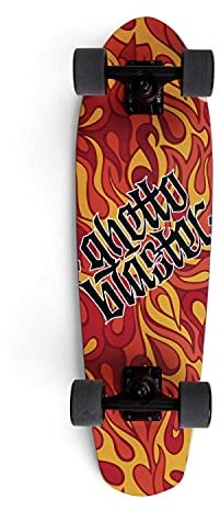 Cruiser Skateboard, 71 x 23 cm, Skateboard per Adulti, Bambini, Ragazze, Ragazzi, Principianti, Cuscinetti Abec 7, Tavola 7 Strati di Acero, Ruote 65 x 45 mm, Modello Flame 28”