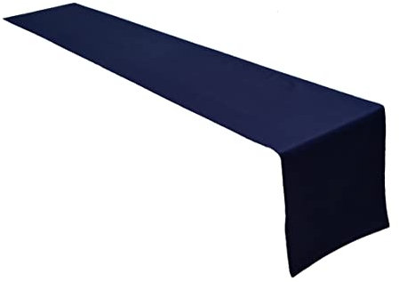 Lemos Home Hochwertiger Tischläufer Tischwäsche aus 100% Baumwolle Kollektion Konzept, Farbe & Größe wählbar (Tischläufer - 40x200cm, Marineblau)