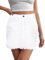 JayscreateEU Damen Sommerrock Jeansrock Enger Rock Minirock mit Tasche Hüftrock A-Linie Rock mit Taschensaum Rock mit Fransen,Weiß,L