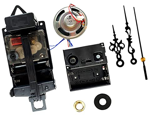 LOVIVER Pendeluhrwerke, Reparaturwerkzeug mit Glockenspiel-Spieluhr, Uhrenzubehör, mit Zeigern, Melodiemechanismus, Uhr-Kit für benutzerdefinierte DIY-Uhr