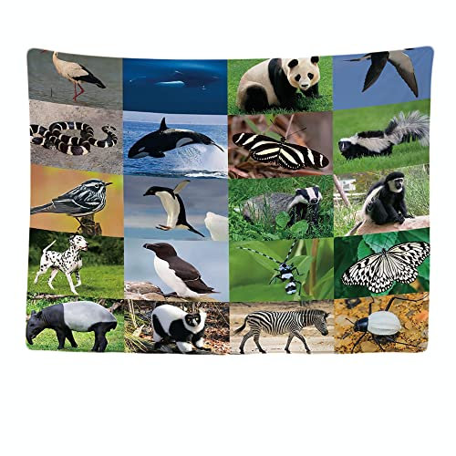 Ulticool - Animaux Chambre d'enfant Nature Noir Blanc - Tapisserie murale - 200x150 cm - Grande tapisserie murale - Poster Décoration - Accessoires de chambre d'enfant - Peinture