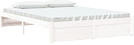 vidaXL Massivholzbett Doppelbett Bettgestell Lattenrost Bett Bettrahmen Holzbett Schlafzimmerbett Schlafzimmermöbel Weiß 160x200cm