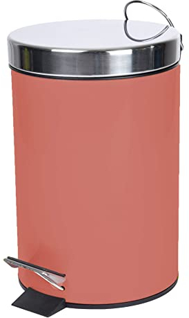 Douceur d'Intérieur, Poubelle à Pédale (3 L) Métalia Terracotta, Métal