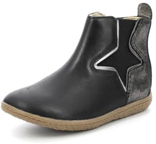 Kickers Jungen Mädchen Vermillon Stiefelette, Noir Argent, 26 EU