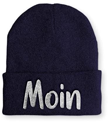 Moin Statement Wintermütze lustiges Statement für den Winter, Farbe: Navy