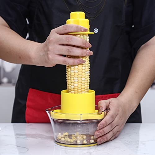 Anoudon Corn Peeler, Cob Corn Stripper, Corn Stripping Tool, Corn Cutter Remover with Built-in Measuring Cup Grater, Corn Seed Remover, Ginger Grater