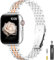 TISIMO Bracelet de montre pour Apple Watch 41 mm, 40 mm, 38 mm, 45 mm, 44 mm, 42 mm, 49 mm, Ultra Series 8 7 6 5 4 3 2 1 SE SE2 pour homme et femme, 41 mm, argent or rose)