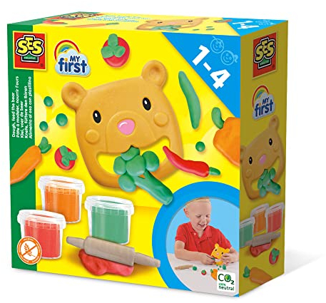 SES Creative 14436 My First-Knete, füttere den Bären, Orange, Grün