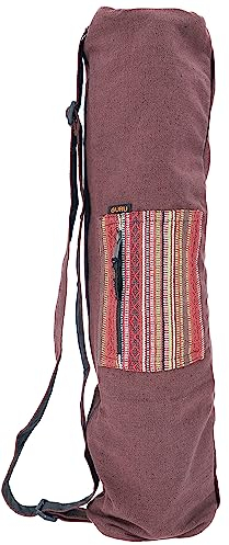 GURU SHOP Boho Yogamatten-Tasche, Yogatasche aus Nepal - braun/Taschen für Yogamatten