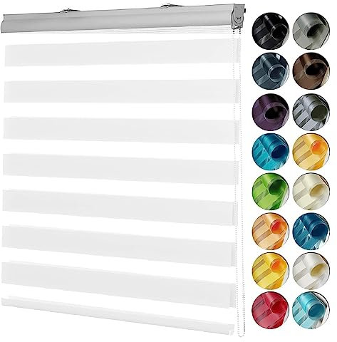 Lamellenvorhang Vertikaljalousie 80 x 240 cm Sichtschutz,Einfache Montage Jalousie Innenjalousie Tür Fenster Vorhang mit Verstellbarer Kette für Fenster und Türen, Weiß